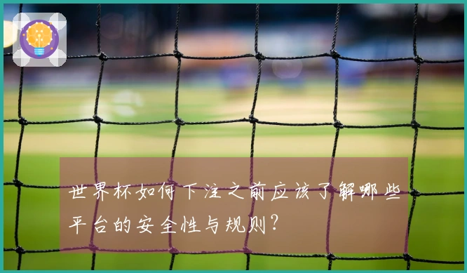 世界杯如何下注之前应该了解哪些平台的安全性与规则?